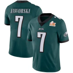 Men's Ron Jaworski Philadelphia Eagles No.7 Limited Midnight Team Color Vapor Untouchable Super Bowl LIX Jersey - Green
