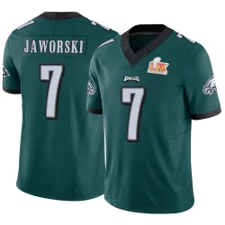 Men's Ron Jaworski Philadelphia Eagles No.7 Limited Vapor F.U.S.E. Super Bowl LIX Jersey - Green