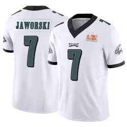 Men's Ron Jaworski Philadelphia Eagles No.7 Limited Vapor F.U.S.E. Super Bowl LIX Jersey - White