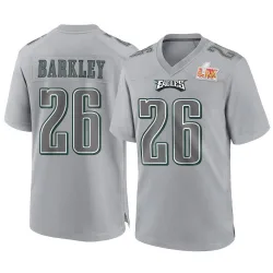 Men's Saquon Barkley Philadelphia Eagles No.26 Game Atmosphere Fashion Super Bowl LIX Jersey - Gray