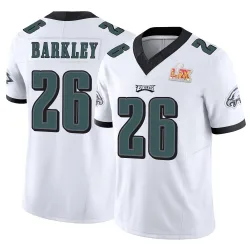 Men's Saquon Barkley Philadelphia Eagles No.26 Limited Vapor F.U.S.E. Super Bowl LIX Jersey - White