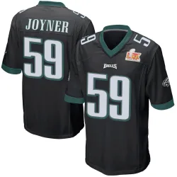 Men's Seth Joyner Philadelphia Eagles No.59 Game Alternate Super Bowl LIX Jersey - Black