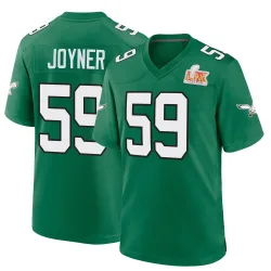 Men's Seth Joyner Philadelphia Eagles No.59 Game Kelly Alternate Super Bowl LIX Jersey - Green