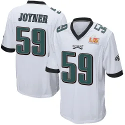 Men's Seth Joyner Philadelphia Eagles No.59 Game Super Bowl LIX Jersey - White