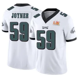 Men's Seth Joyner Philadelphia Eagles No.59 Limited Vapor F.U.S.E. Super Bowl LIX Jersey - White