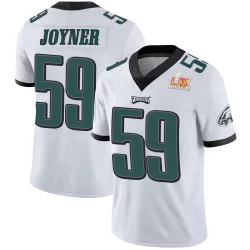 Men's Seth Joyner Philadelphia Eagles No.59 Limited Vapor Untouchable Super Bowl LIX Jersey - White