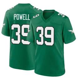 Men's ShunDerrick Powell Philadelphia Eagles No.39 Game Kelly Alternate Jersey - Green