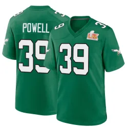 Men's ShunDerrick Powell Philadelphia Eagles No.39 Game Kelly Alternate Super Bowl LIX Jersey - Green