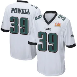 Men's ShunDerrick Powell Philadelphia Eagles No.39 Game Super Bowl LIX Jersey - White
