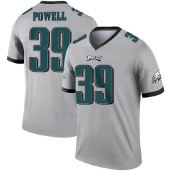 Men's ShunDerrick Powell Philadelphia Eagles No.39 Legend Silver Inverted Jersey
