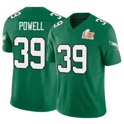 Men's ShunDerrick Powell Philadelphia Eagles No.39 Limited Kelly Alternate Vapor F.U.S.E. Super Bowl LIX Jersey - Green