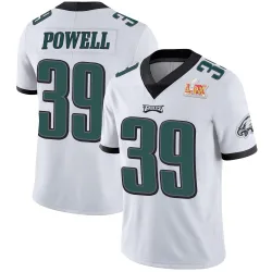 Men's ShunDerrick Powell Philadelphia Eagles No.39 Limited Vapor Untouchable Super Bowl LIX Jersey - White