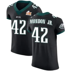 Men's Smael Mondon Jr. Philadelphia Eagles No.42 Elite Alternate Vapor Untouchable Super Bowl LIX Jersey - Black