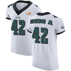 Men's Smael Mondon Jr. Philadelphia Eagles No.42 Elite Vapor Untouchable Super Bowl LIX Jersey - White