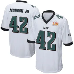Men's Smael Mondon Jr. Philadelphia Eagles No.42 Game Super Bowl LIX Jersey - White