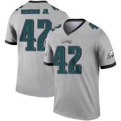 Men's Smael Mondon Jr. Philadelphia Eagles No.42 Legend Silver Inverted Jersey