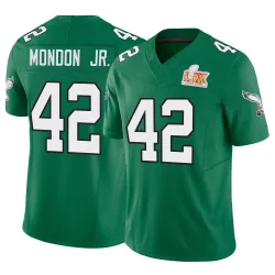 Men's Smael Mondon Jr. Philadelphia Eagles No.42 Limited Kelly Alternate Vapor F.U.S.E. Super Bowl LIX Jersey - Green