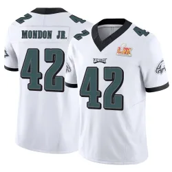 Men's Smael Mondon Jr. Philadelphia Eagles No.42 Limited Vapor F.U.S.E. Super Bowl LIX Jersey - White