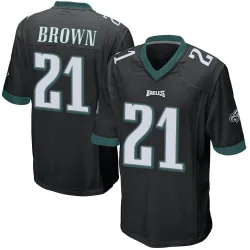 Men's Sydney Brown Philadelphia Eagles No.21 Game Alternate Jersey - Black