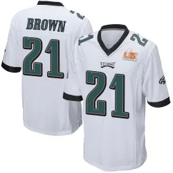 Men's Sydney Brown Philadelphia Eagles No.21 Game Super Bowl LIX Jersey - White