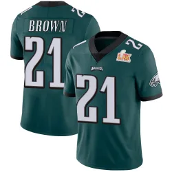 Men's Sydney Brown Philadelphia Eagles No.21 Limited Midnight Team Color Vapor Untouchable Super Bowl LIX Jersey - Green