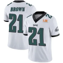Men's Sydney Brown Philadelphia Eagles No.21 Limited Vapor Untouchable Super Bowl LIX Jersey - White