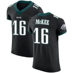 Men's Tanner McKee Philadelphia Eagles No.16 Elite Alternate Vapor Untouchable Jersey - Black