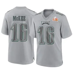 Men's Tanner McKee Philadelphia Eagles No.16 Game Atmosphere Fashion Super Bowl LIX Jersey - Gray