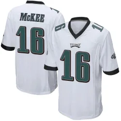 Men's Tanner McKee Philadelphia Eagles No.16 Game Jersey - White