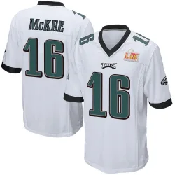 Men's Tanner McKee Philadelphia Eagles No.16 Game Super Bowl LIX Jersey - White