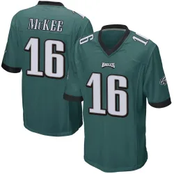 Men's Tanner McKee Philadelphia Eagles No.16 Game Team Color Jersey - Green