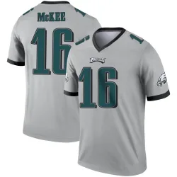 Men's Tanner McKee Philadelphia Eagles No.16 Legend Silver Inverted Jersey