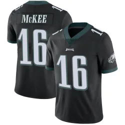 Men's Tanner McKee Philadelphia Eagles No.16 Limited Alternate Vapor Untouchable Jersey - Black