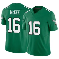 Men's Tanner McKee Philadelphia Eagles No.16 Limited Kelly Alternate Vapor F.U.S.E. Jersey - Green