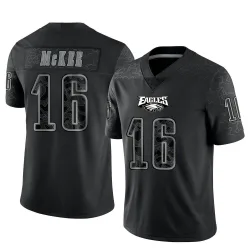 Men's Tanner McKee Philadelphia Eagles No.16 Limited Reflective Jersey - Black