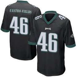 Men's Tariq Castro-Fields Philadelphia Eagles No.46 Game Alternate Jersey - Black