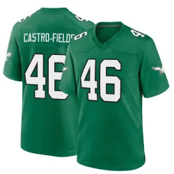 Men's Tariq Castro-Fields Philadelphia Eagles No.46 Game Kelly Alternate Jersey - Green