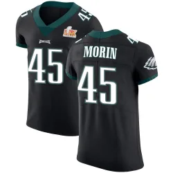 Men's Taylor Morin Philadelphia Eagles No.45 Elite Alternate Vapor Untouchable Super Bowl LIX Jersey - Black