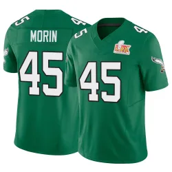 Men's Taylor Morin Philadelphia Eagles No.45 Limited Kelly Alternate Vapor F.U.S.E. Super Bowl LIX Jersey - Green