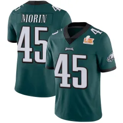 Men's Taylor Morin Philadelphia Eagles No.45 Limited Midnight Team Color Vapor Untouchable Super Bowl LIX Jersey - Green