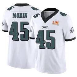 Men's Taylor Morin Philadelphia Eagles No.45 Limited Vapor F.U.S.E. Super Bowl LIX Jersey - White