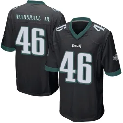 Men's Terrace Marshall Jr. Philadelphia Eagles No.46 Game Alternate Jersey - Black
