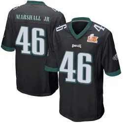 Men's Terrace Marshall Jr. Philadelphia Eagles No.46 Game Alternate Super Bowl LIX Jersey - Black