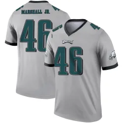 Men's Terrace Marshall Jr. Philadelphia Eagles No.46 Legend Silver Inverted Jersey