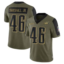 Men's Terrace Marshall Jr. Philadelphia Eagles No.46 Limited 2021 Salute To Service Jersey - Olive