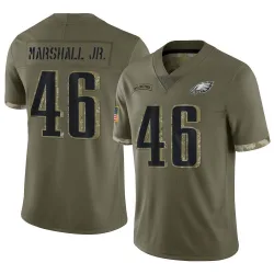 Men's Terrace Marshall Jr. Philadelphia Eagles No.46 Limited 2022 Salute To Service Jersey - Olive