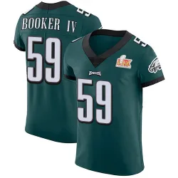 Men's Thomas Booker IV Philadelphia Eagles No.59 Elite Midnight Team Color Vapor Untouchable Super Bowl LIX Jersey - Green