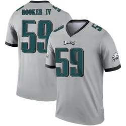 Men's Thomas Booker IV Philadelphia Eagles No.59 Legend Silver Inverted Jersey