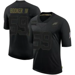 Men's Thomas Booker IV Philadelphia Eagles No.59 Limited 2020 Salute To Service Jersey - Black