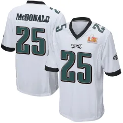 Men's Tommy McDonald Philadelphia Eagles No.25 Game Super Bowl LIX Jersey - White